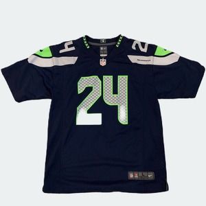 Seattle Seahawks NFL x Nike On Field #24 Marshawn Lynch Jersey Youth Size Large